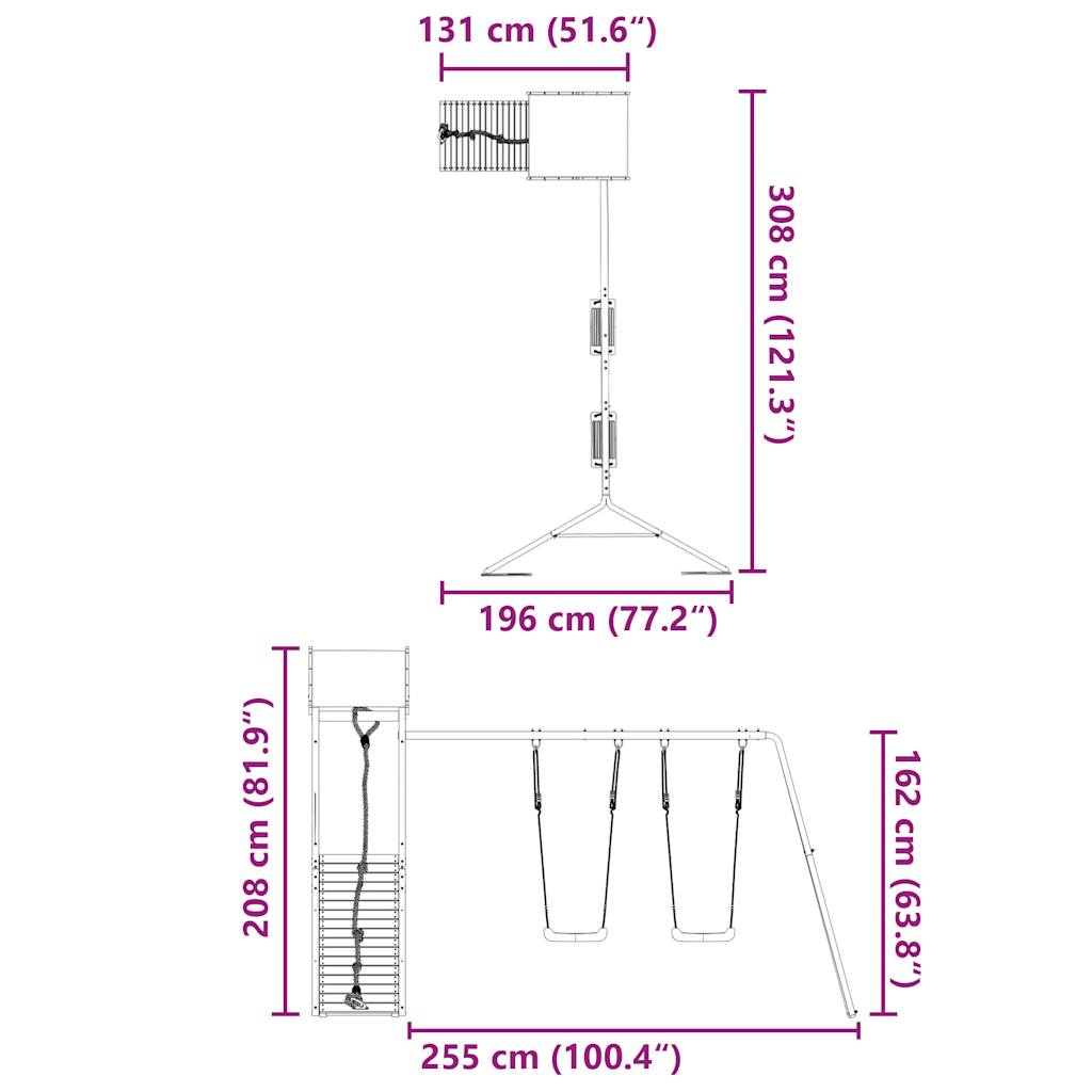 vidaXL Outdoor Playset Solid Wood Pine