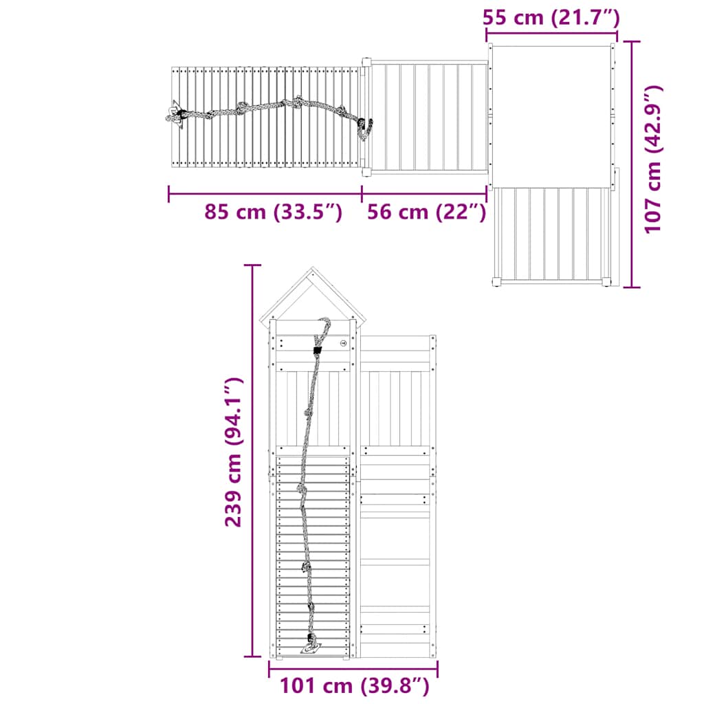 vidaXL Outdoor Playset Solid Wood Pine