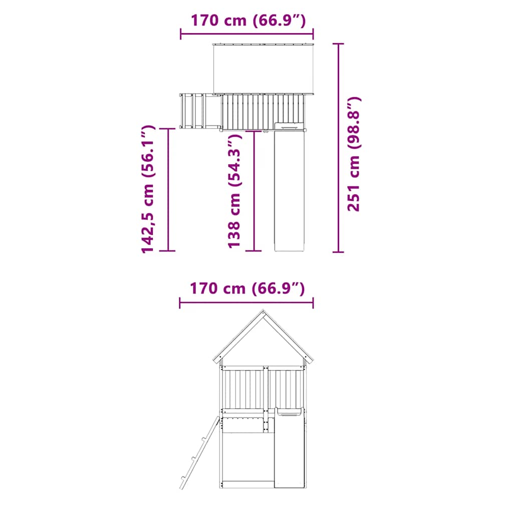 vidaXL Outdoor Playset Impregnated Wood Pine