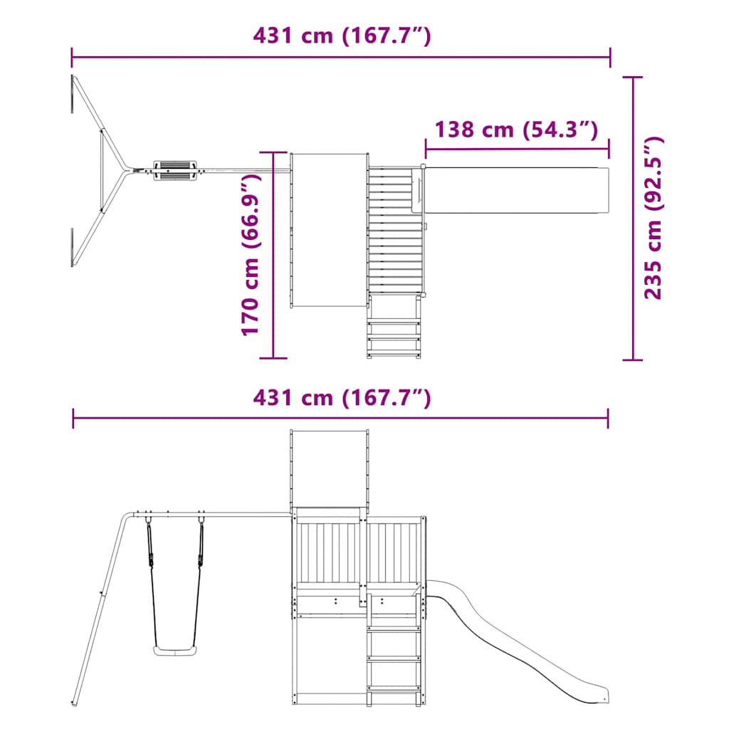 vidaXL Outdoor Playset Solid Wood Pine