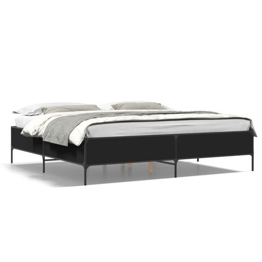 vidaXL Bed Frame without Mattress Black 180x200 cm