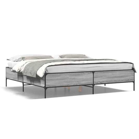 vidaXL Bed Frame without Mattress Grey Sonoma 180x200 cm