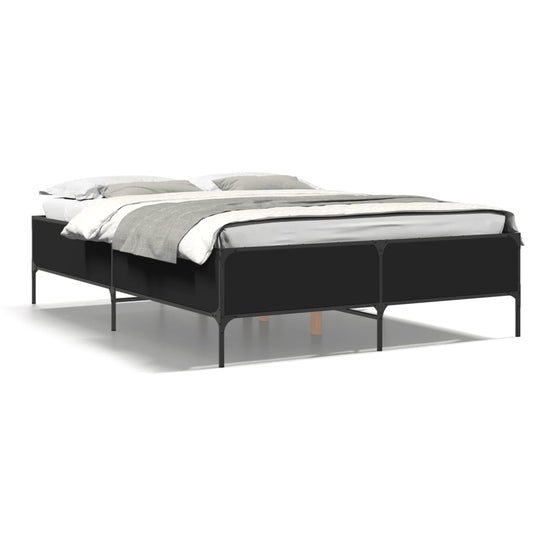 vidaXL Bed Frame without Mattress Black 140x190 cm