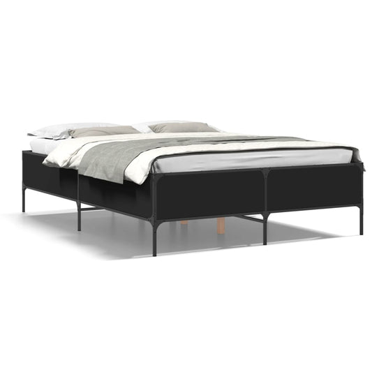 vidaXL Bed Frame without Mattress Black 135x190 cm