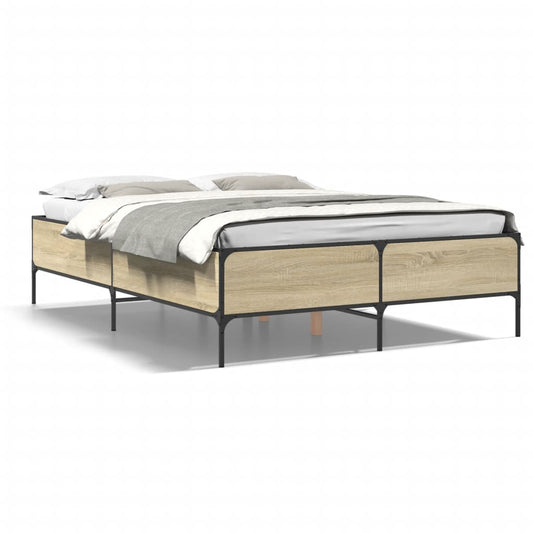 vidaXL Bed Frame without Mattress Sonoma Oak 135x190 cm