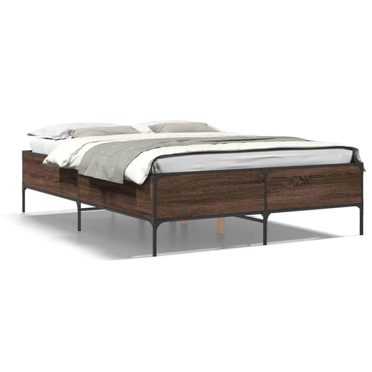 vidaXL Bed Frame without Mattress Brown Oak 135x190 cm