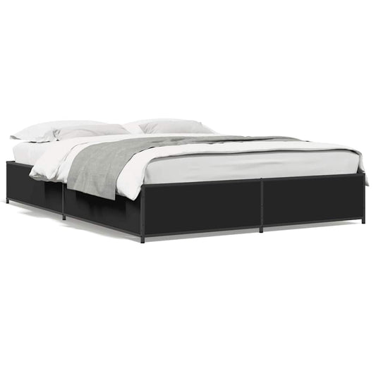 vidaXL Bed Frame without Mattress Black 135x190 cm
