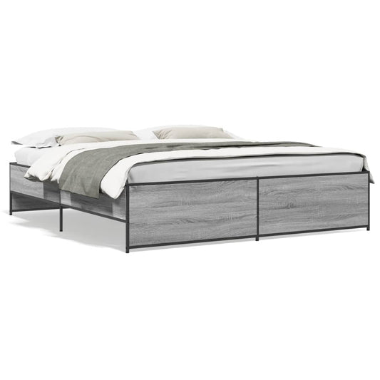 vidaXL Bed Frame without Mattress Grey Sonoma 180x200 cm
