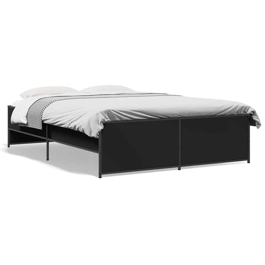 vidaXL Bed Frame without Mattress Black 135x190 cm
