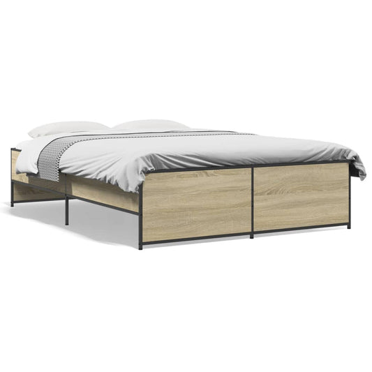 vidaXL Bed Frame without Mattress Sonoma Oak 135x190 cm