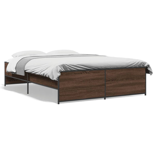 vidaXL Bed Frame without Mattress Brown Oak 135x190 cm