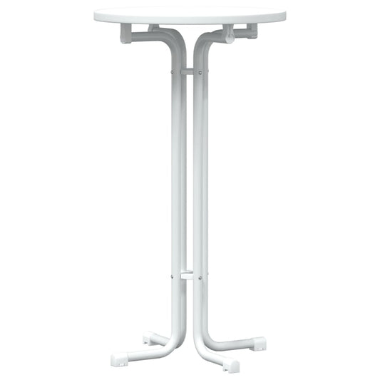 vidaXL Bar Table White Ø60x110 cm Engineered Wood and Steel