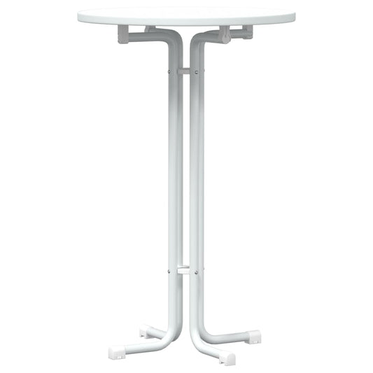 vidaXL Bar Table White Ø70x110 cm Engineered Wood and Steel
