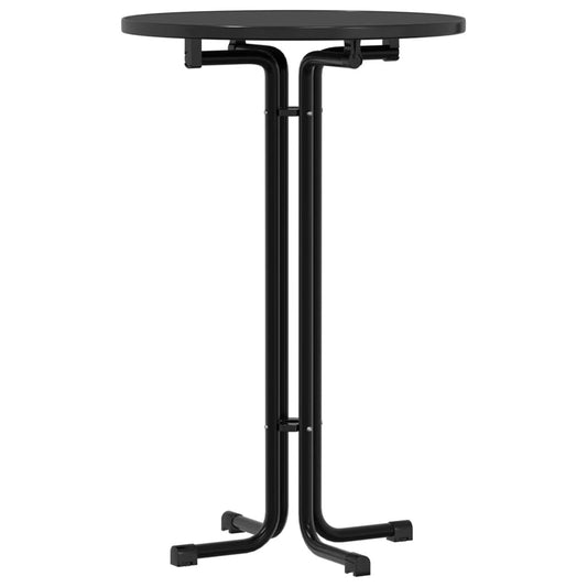 vidaXL Bar Table Black Ø70x110 cm Engineered Wood and Steel