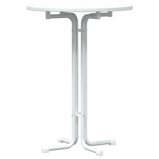 vidaXL Bar Table White Ø80x110 cm Engineered Wood and Steel