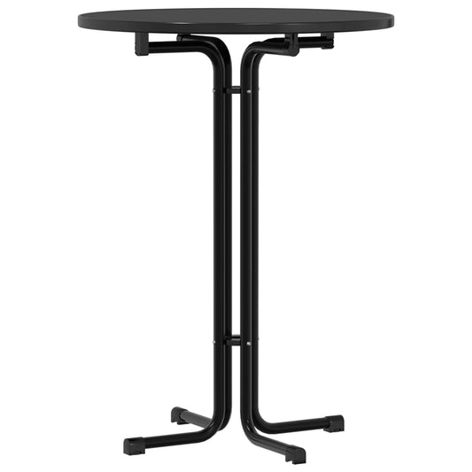 vidaXL Bar Table Black Ø80x110 cm Engineered Wood and Steel