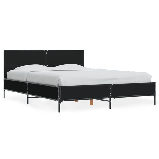 vidaXL Bed Frame without Mattress Black 135x190 cm