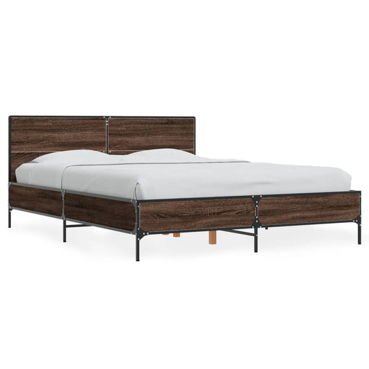 vidaXL Bed Frame without Mattress Brown Oak 135x190 cm