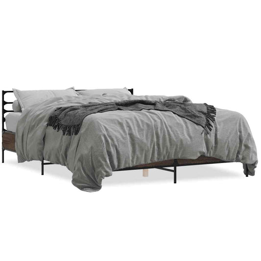 vidaXL Bed Frame without Mattress Brown Oak 150x200 cm