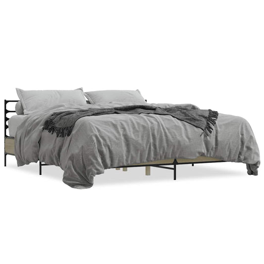 vidaXL Bed Frame without Mattress Sonoma Oak 200x200 cm