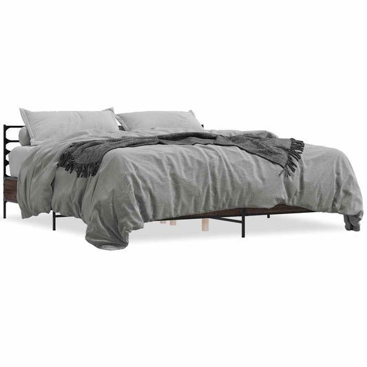 vidaXL Bed Frame without Mattress Brown Oak 200x200 cm