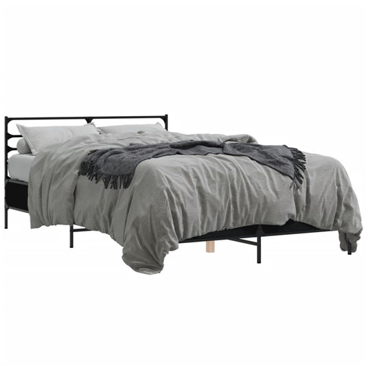 vidaXL Bed Frame without Mattress Black 135x190 cm
