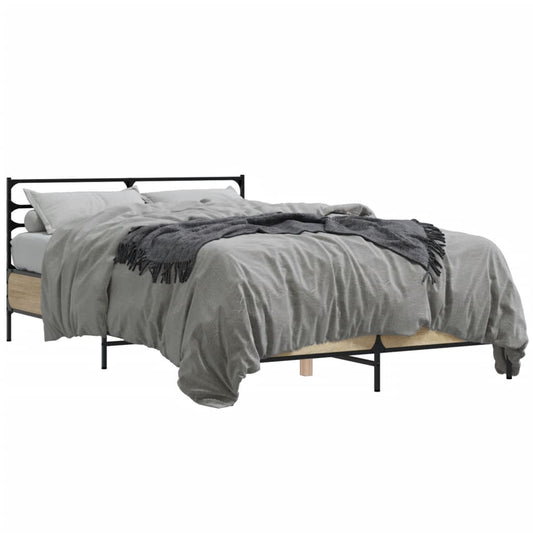 vidaXL Bed Frame without Mattress Sonoma Oak 135x190 cm