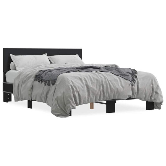 vidaXL Bed Frame | Black | Engineered wood, metal, plywood | Small Double