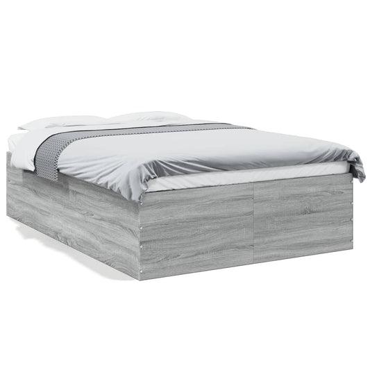 vidaXL Bed Frame without Mattress Grey Sonoma 140x190 cm