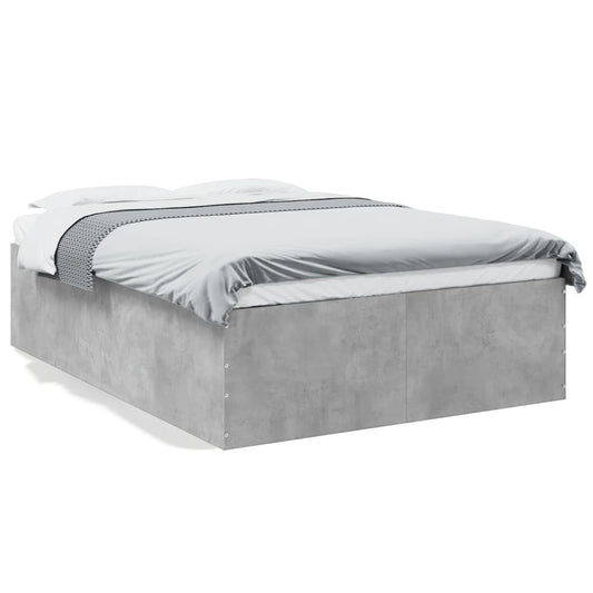 vidaXL Bed Frame without Mattress Concrete Grey 135x190 cm