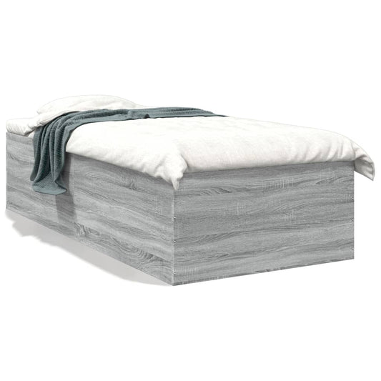 vidaXL Bed Frame without Mattress Grey Sonoma 90x190 cm Single