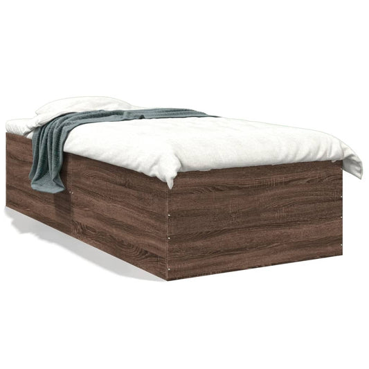 vidaXL Bed Frame without Mattress Brown Oak 90x190 cm Single