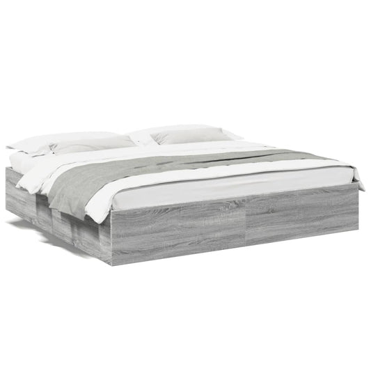 vidaXL Bed Frame without Mattress Grey Sonoma 200x200 cm