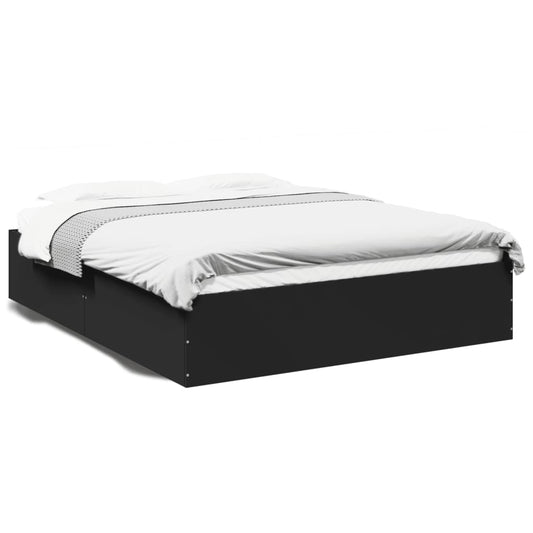 vidaXL Bed Frame without Mattress Black 150x200 cm