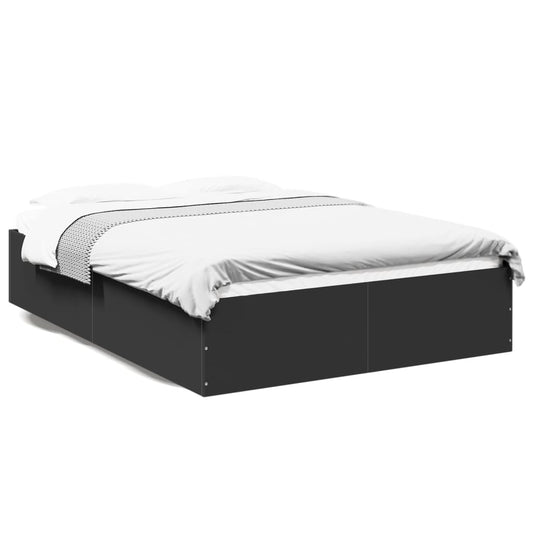 vidaXL Bed Frame without Mattress Black 135x190 cm