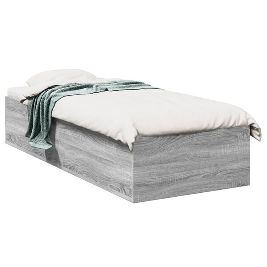 vidaXL Bed Frame without Mattress Grey Sonoma 90x190 cm Single