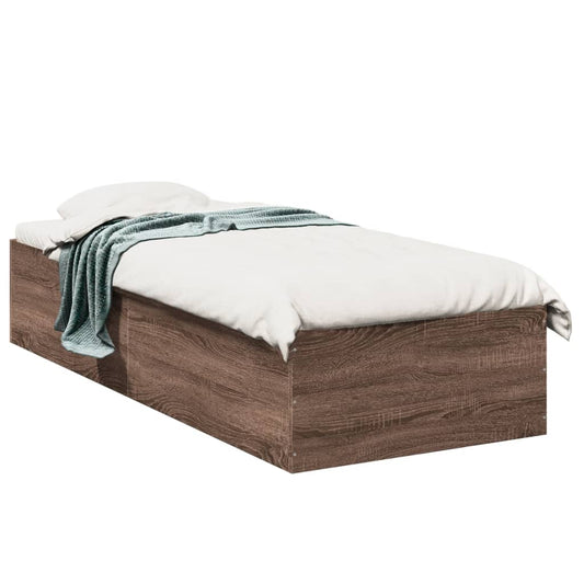 vidaXL Bed Frame without Mattress Brown Oak 90x190 cm Single