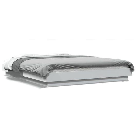 vidaXL Bed Frame with LED Lights without Mattress White 150x200cm