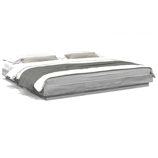 vidaXL Bed Frame without Mattress Grey Sonoma 180x200 cm