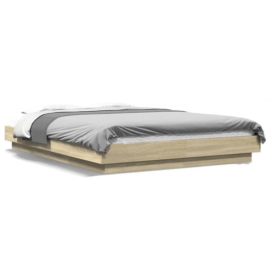 vidaXL Bed Frame without Mattress Sonoma Oak 135x190 cm