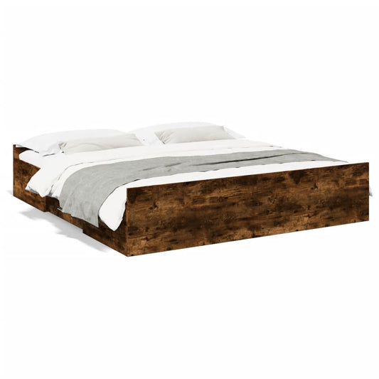 vidaXL Bed Frame | Smoked Oak | Engineered wood | Double | Bed Frame