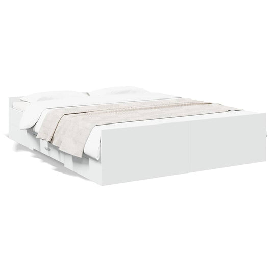 vidaXL Bed Frame | White | Engineered wood | Double Bed | Bed Frame