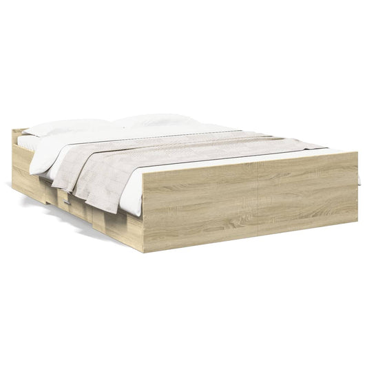 vidaXL Bed Frame | Sonoma Oak | Engineered Wood | Double | Bed Frame