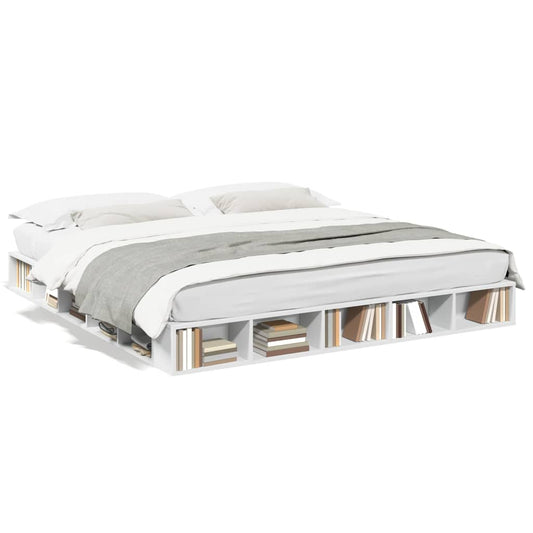 vidaXL Bed Frame without Mattress White 180x200 cm Super King