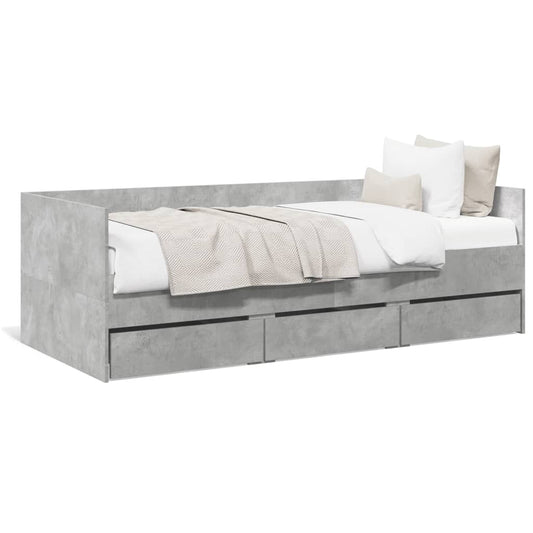 vidaXL Daybed | Concrete Grey | Engineered Wood | Single