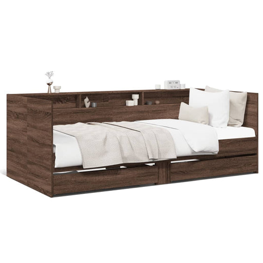 vidaXL Daybed | Brown Oak | Engineered wood | Small Single