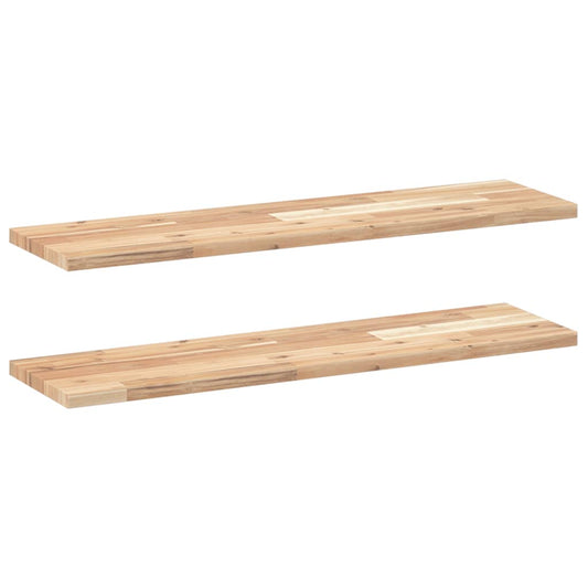 vidaXL Floating Shelves 2 pcs 80x20x2 cm Untreated Solid Wood Acacia