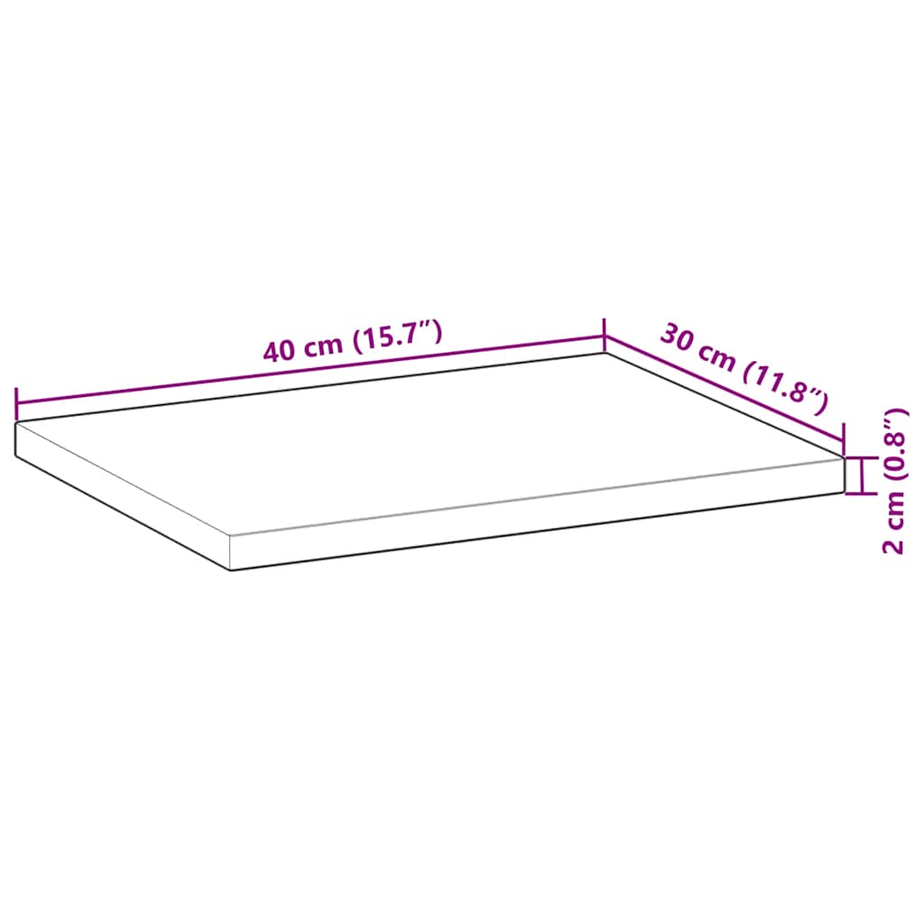 vidaXL Floating Shelves 2 pcs 40x30x2 cm Untreated Solid Wood Acacia