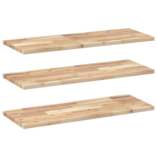 vidaXL Floating Shelves 3 pcs 100x30x2 cm Untreated Solid Wood Acacia