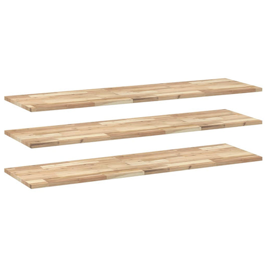 vidaXL Floating Shelves 3 pcs 140x40x2 cm Untreated Solid Wood Acacia